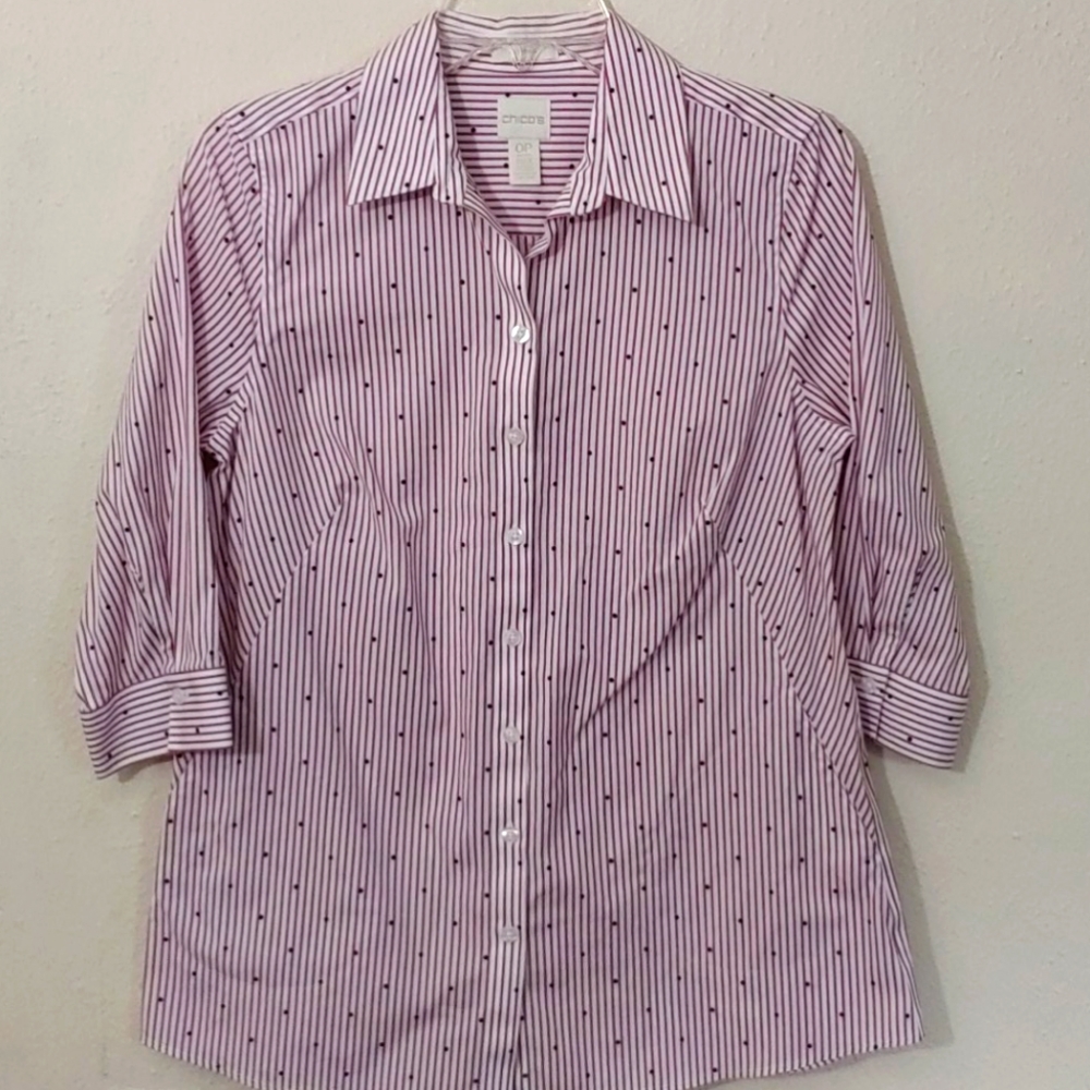 Chico's Women's Size Small Petite Tunic Button Down
